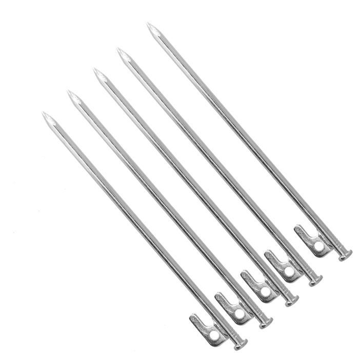 16 PC TENTE Peg Ruban Piquets De Tente Métal Piquets Piquets Piquets De