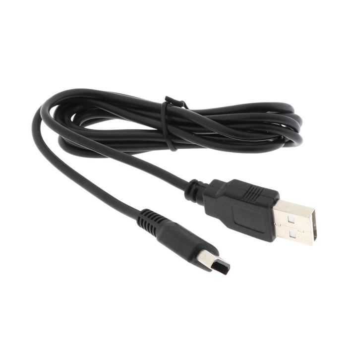 Câble d’Alimentation USB pour Nintendo Wii U 1.2 Mètres Noir