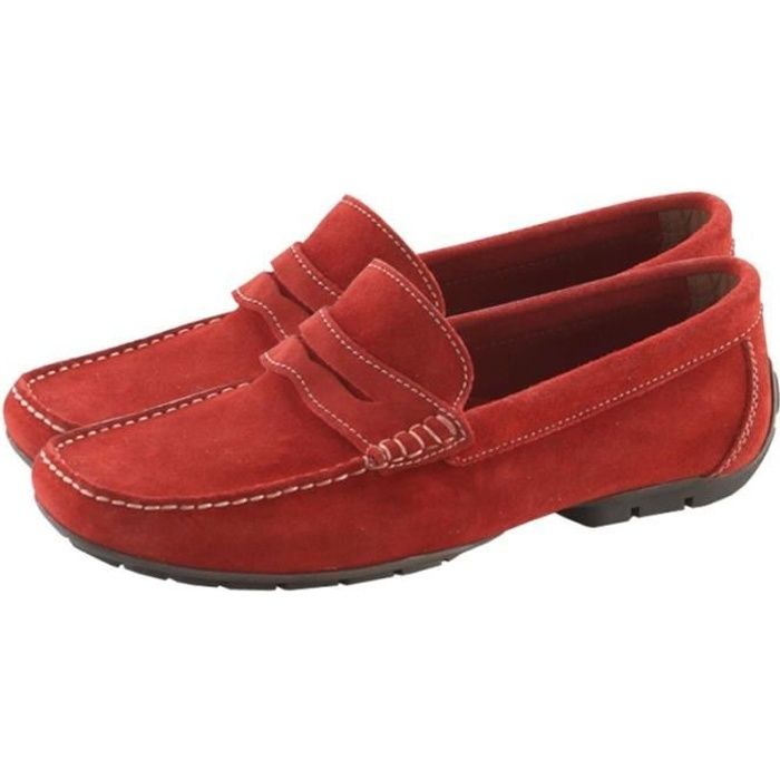 mocassin femme rouge