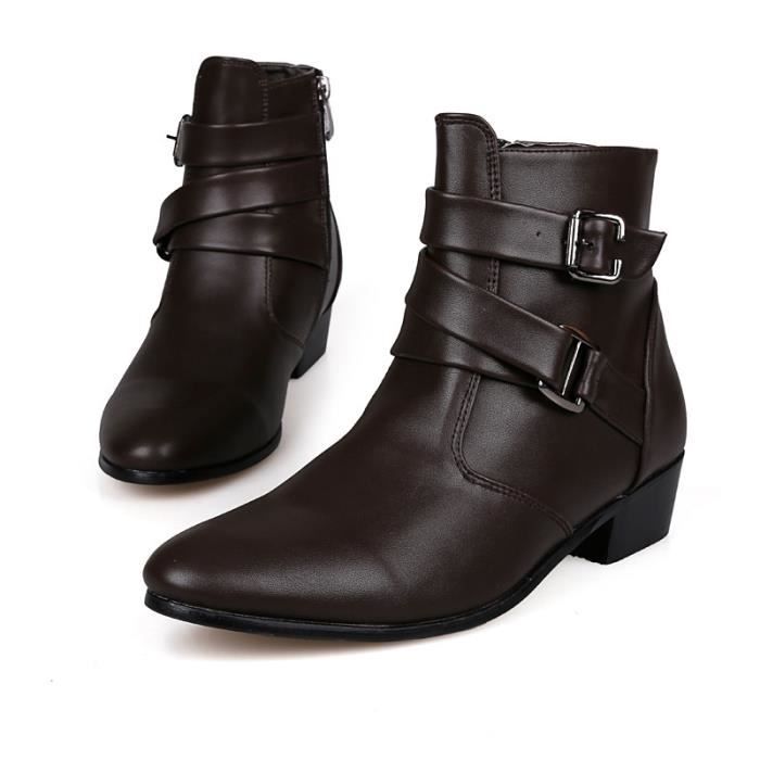 botte talon marron homme