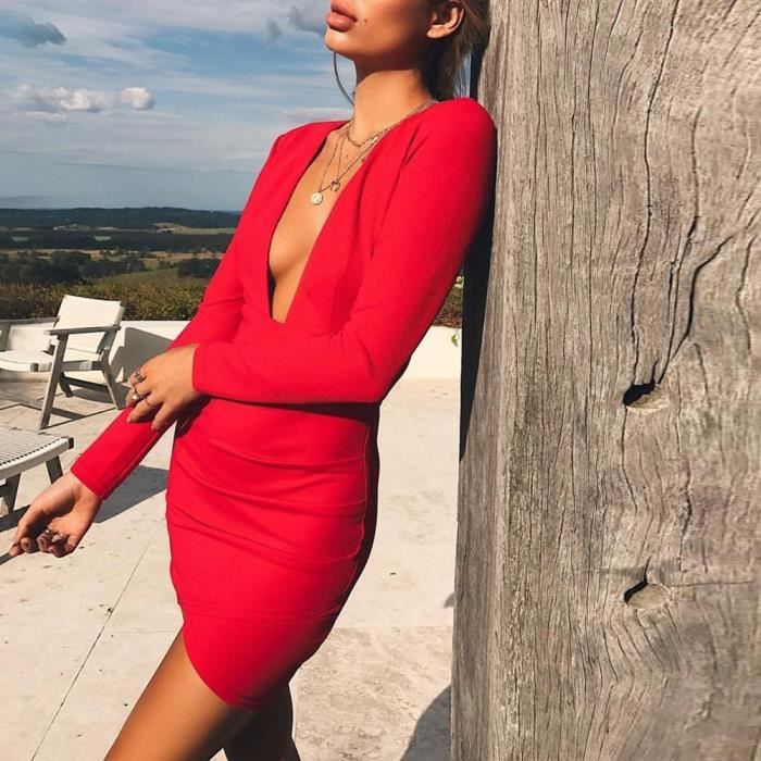 robe rouge longue sexy