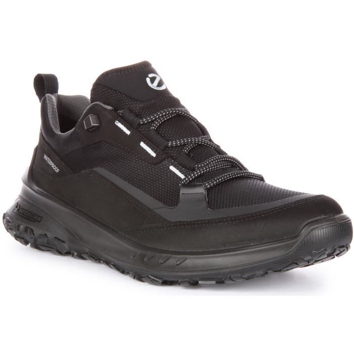 Ecco Ult-Trn Chaussures de randonnée en cuir nubuck et textile pour hommes en noir (Noir Noir, 46)