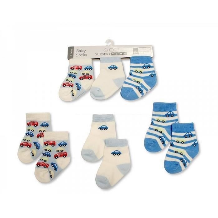 Chaussettes Bebe Garcon Motifs Petites Voitures 3 Paires 3 A 6 Mois Bleu Et Blanc Achat Vente Chaussettes Cdiscount