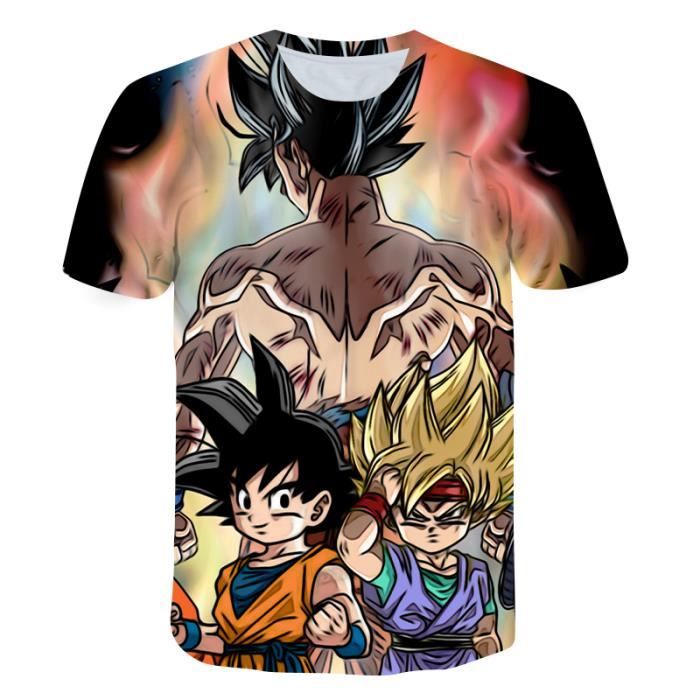 T shirt Japon,T-Shirt dragon ball pour enfants de 4 à 14 ans, vêtements pour Garçons, impression 3D, dessin animé japonais, hauts d