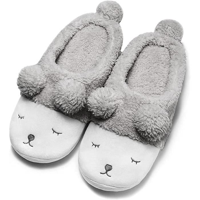Chaussons Bébé/enfants Hiver – Peluche Douce, Semelle Antidérapante, Design Animaux Mignons (fille & Garçon)