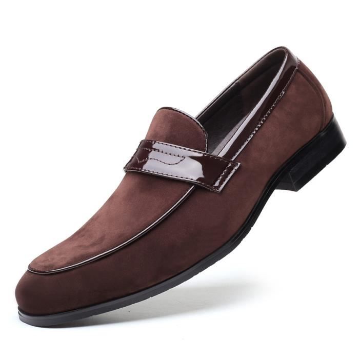 Chaussures Homme Mocassin en Cuir Marron Mode Classique Marron Cdiscount Chaussures