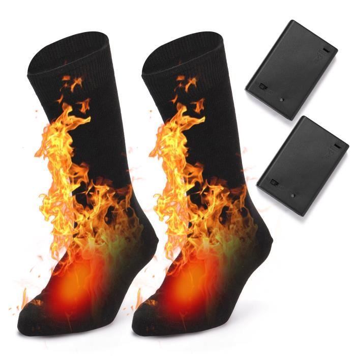 Chaussettes Chauffantes Rechargeables USB - 3 Niveaux De Chaleur - Batterie 2200mAh - Antidérapantes - Pour Ski, Randonnée, Vélo - 6
