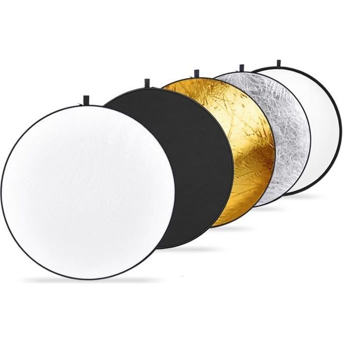 1 pliant rond disques réflecteurs de lumière pour appareil photo-Translucide/argenté/doré/blanc/noir Neewer ® Portable 5-en 