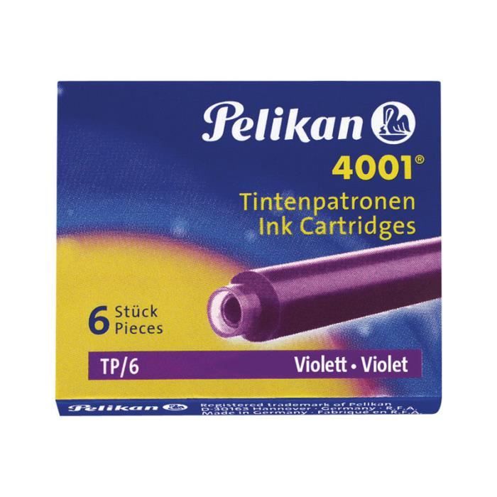 Pelikan 4001 TP-6 Cartouche d'encre violet pack de 6 pour Pelikano P481 R480 Junior P67