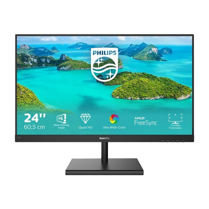 philips e line 245e1s-00 noirEcran Le moniteur E-line 24 (61 cm) affiche une image exceptionnelle tandis que son design élégant