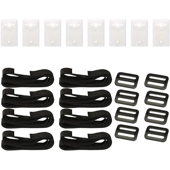 Lot De 8 Sangles De Serrage Pour Bâche Piscine - Longueur 164 Cm, Réglables, Avec Crochets Et Clips, Nylon Résistant - 3