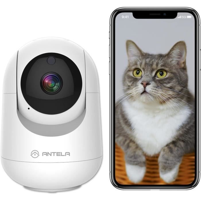 Caméra WiFi GRIFEMA GD701 360° – 1080P (3MP), Vision Nocturne 10m, Détection Humaine/Son, Volet Confidentialité, SD/Cloud