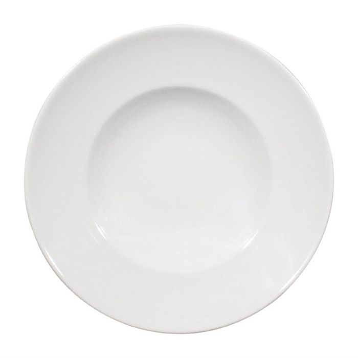 Saturnia Assiettes à Spaghetti Napoli 300 Mm - Lot De 6 En Porcelaine Blanche Renforcée