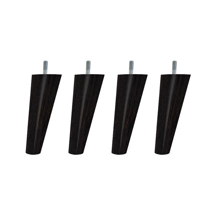 4 pieds scandinaves bois wengé 15 cm - Marron - Fabriqué en France - Someo