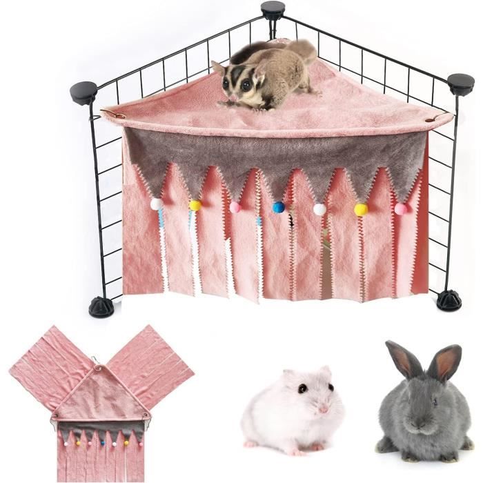 UPINS Lit Et Tunnel Pour Cochon D'Inde, Cachette Lavable Pour Petits Animaux Pour Lapins Nains, Chinchillas, Hamsters, Hérissons, Furets, Lézard à Poils
