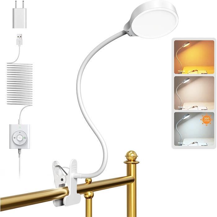 LED Lampe USB Lampes Clips Tactile, 3 Modes D’Éclairage Luminosité Réglable Lampe De Bureau Lampe De Lecture Lampe 95888006