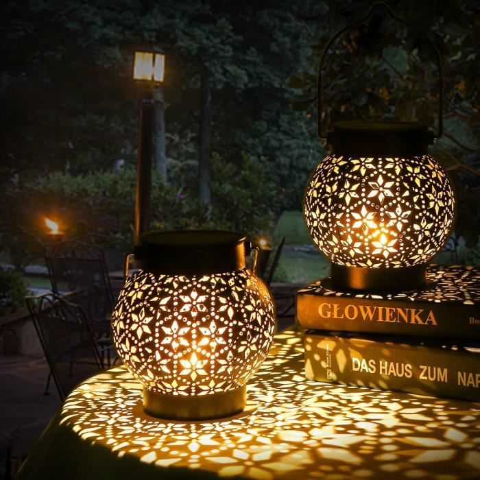 2 Lanternes Solaires LED Pour Jardin Et Extérieur - Éclairage Décoratif Autonome