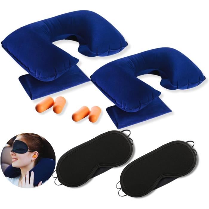 Lot De 2 Oreillers Gonflables De Voyage SUTAFOR – 44x28 Cm, En Velours/PVC – Pliables Compacts – Pour Camping, Plage, Maison