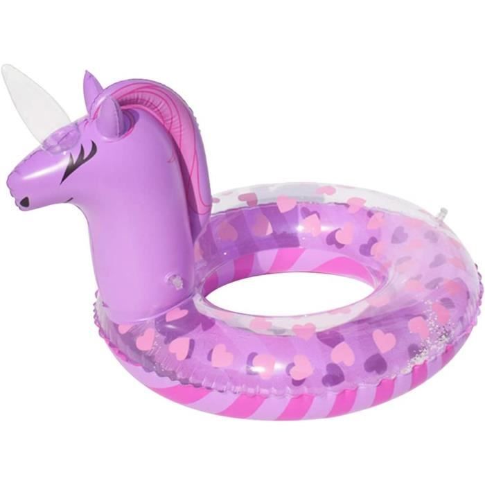 Bouée Bébé Piscine Lion Rose - Gonflable PVC - Siège Intégré - Pour Bébés 3 à 36 Mois - Diamètre 50 Cm