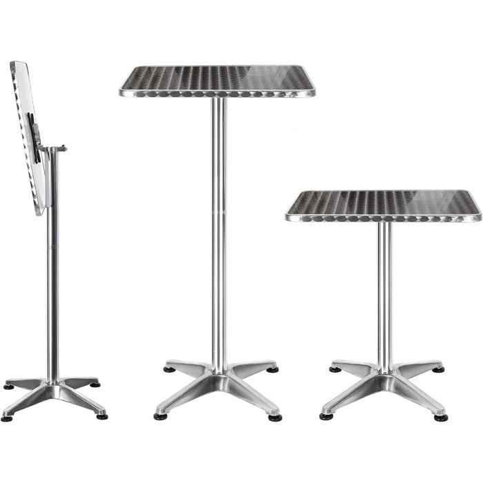 shishi table de bar pliante, réglable en hauteur 70-110 cm, table de salle à manger alm ø60 cm, table haute carrée-ronde, table 15