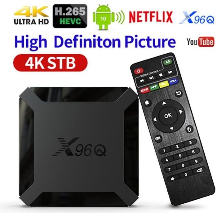 SURENHAP - X96Q Smart TV Box Android 10.0 Allwinner H313 Quadcore Media  Player 1G + 8G 4K 2598660 - Cdiscount TV Son Photo