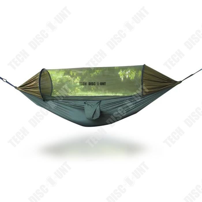 TD® Toile de parachute automatique à ouverture rapide type hamac camping en plein air moustiquaire hamac avec moustiquaire à poteau