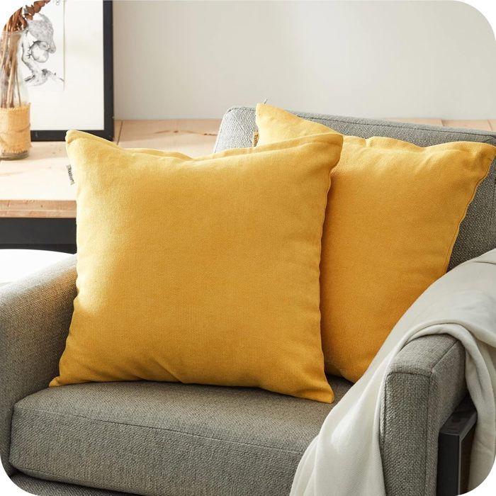 Lot De 4 Housses De Coussin 45x45 – Dégradé Jaune Orange (Velours, Bohème)