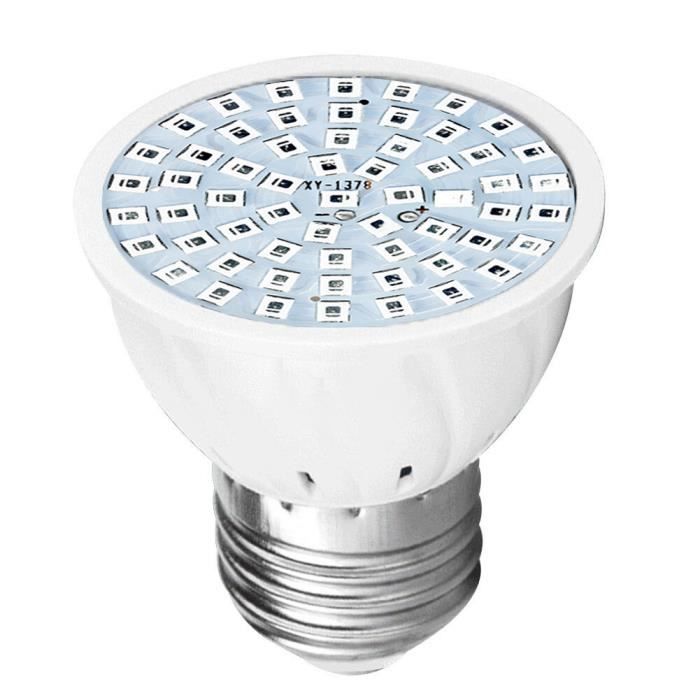 Cultiver la lumière, 48 LED E27 Lampe de croissance des plantes, lumière du spectre complet Lumière horticole, 220V lumi,blanche