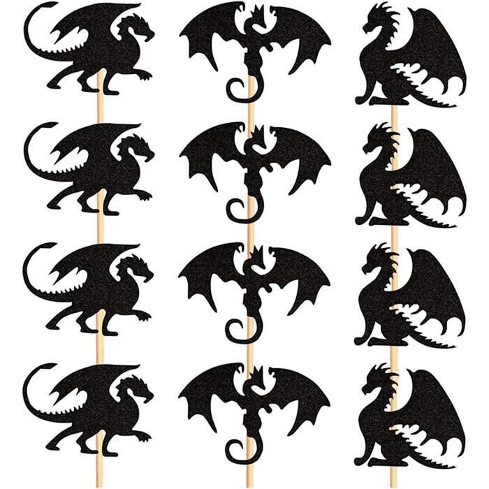 33pcs dragon party cake decor cupcake toppers dragon birthday party decoration décorations de gâteaux dragon fantastique pour dragon volant babyshower supplies