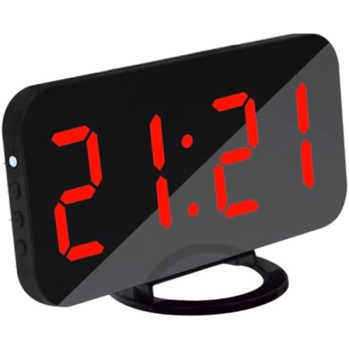 NEWGATE Réveil Numérique Centre De La Terre - Horloge De Chevet LCD Rétro Moderne Avec Alarme Et Température