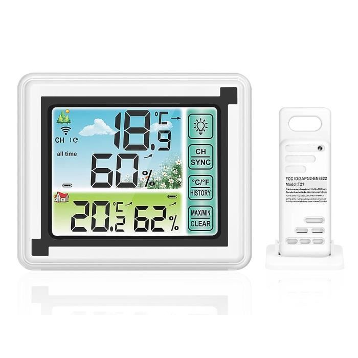 Station Météo Sans Fil Avec Capteur Extérieur Thermomètre Et