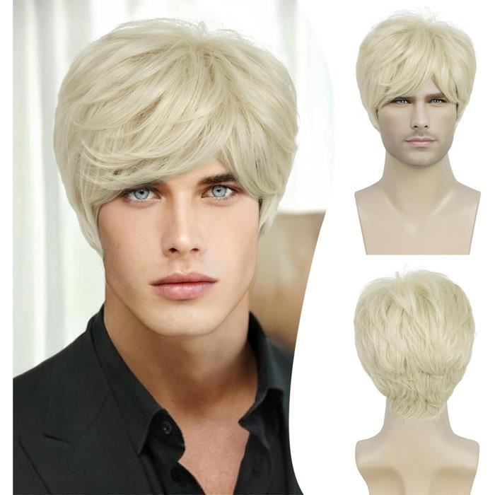 Perruque Synthétique Courte Blonde Ondulée Pour Hommes - Beweig, Neuve Avec étiquettes