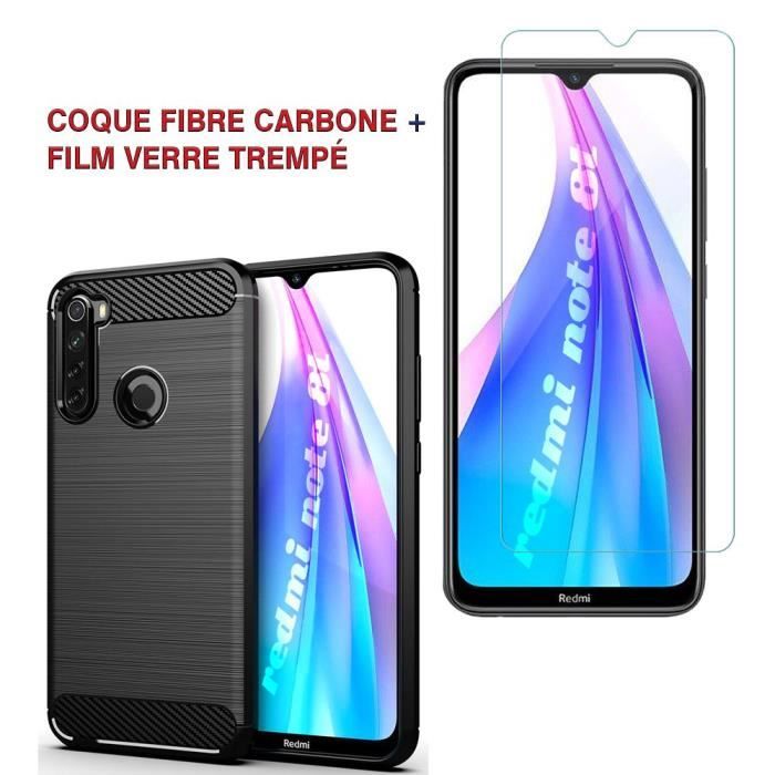 Coque De Protection En Fibre De Carbone Pour Xiaomi Redmi Note 8 - Noire, Marque Xtreme, Qualité Supérieure