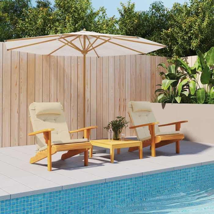 vidaXL Coussins de chaise adirondack lot de 2 beige tissu oxford 361833