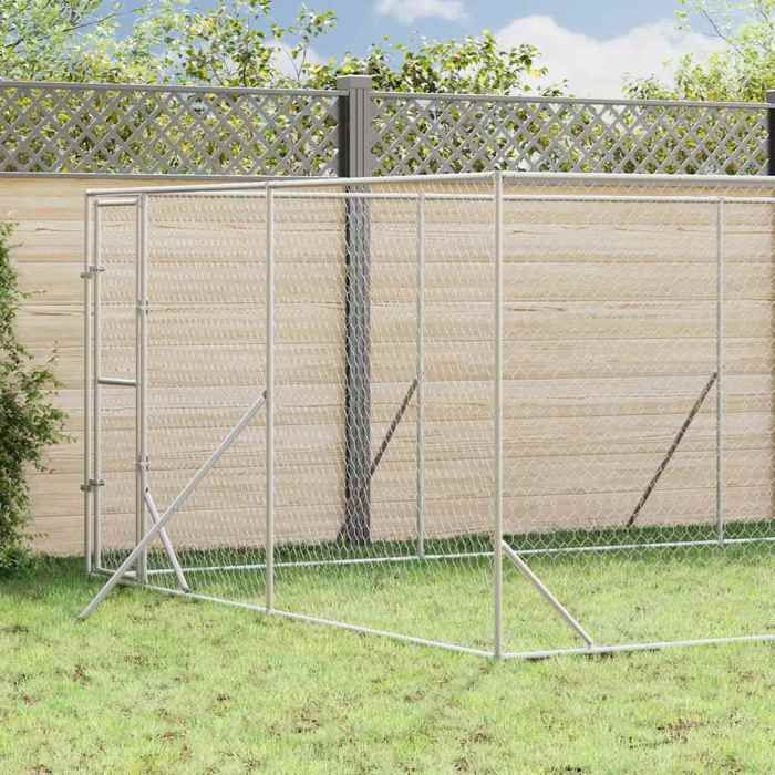 vidaXL Chenil Acier Galvanisé 4x8x2