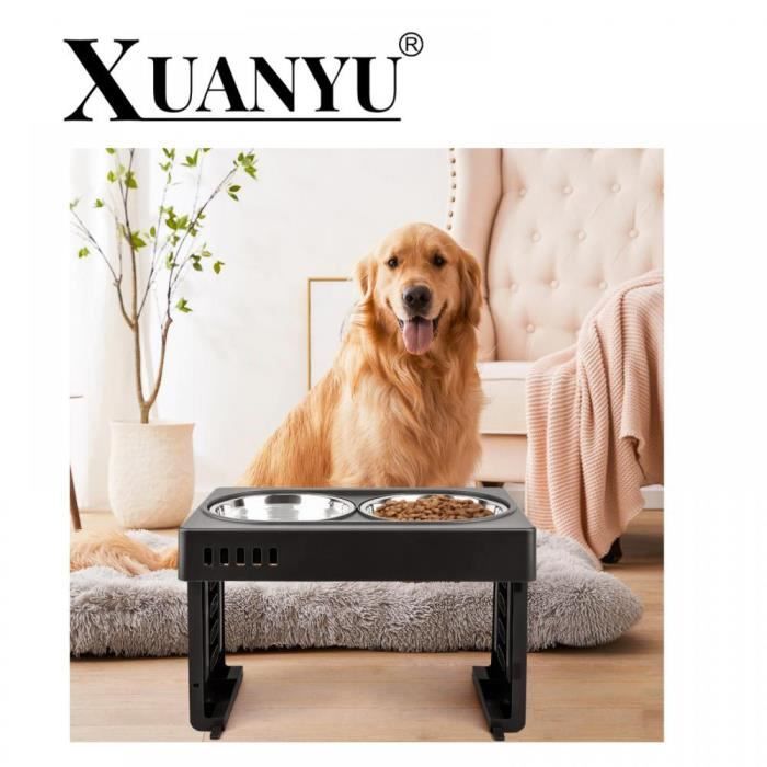 Comparer les prix de Gamelle pour animaux - XUANYU - ACCESSOIRE ECUELLE - 3 d'alimentation réglables en Hauteur - Noir