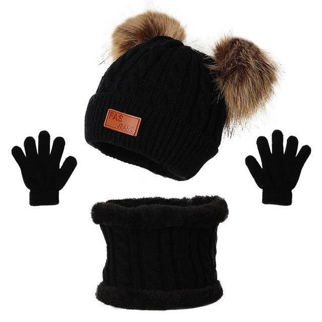 XIAOHAWANG Cagoule Bonnet Écharpe 3 En 1 Chaud Bébé Enfant 1 à 10 Ans