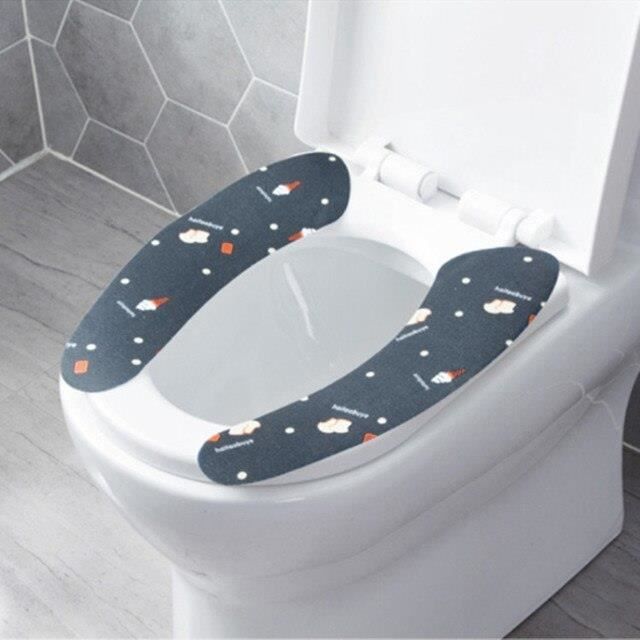 Housse De Siège Et Réservoir WC Gris Foncé - Lot De 2, Polyester élastique, Facile à Nettoyer