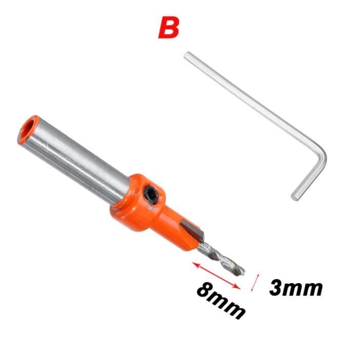 Lot De 5 Forets Coniques Réglables Pour Le Travail Du Bois Avec 5 Clés Résistantes à L'usure Pour Menuiserie (argent