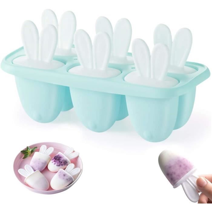 Lot De 12 Moules à Glace En Silicone + 50 Bâtonnets Bois - Sans BPA, Facile Démoulage, Pour Enfants