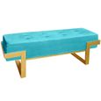 Banquette Istanbul Velours Vert menthe Pieds Or-1