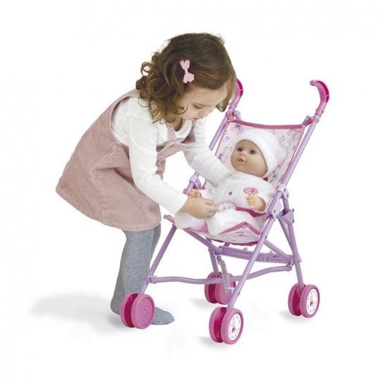 Poussette Tandem Double Peppa Pig Rose, Pliable, Pour Poupées Jusqu'à 45 Cm, Jeu De Rôle Dès 3 Ans