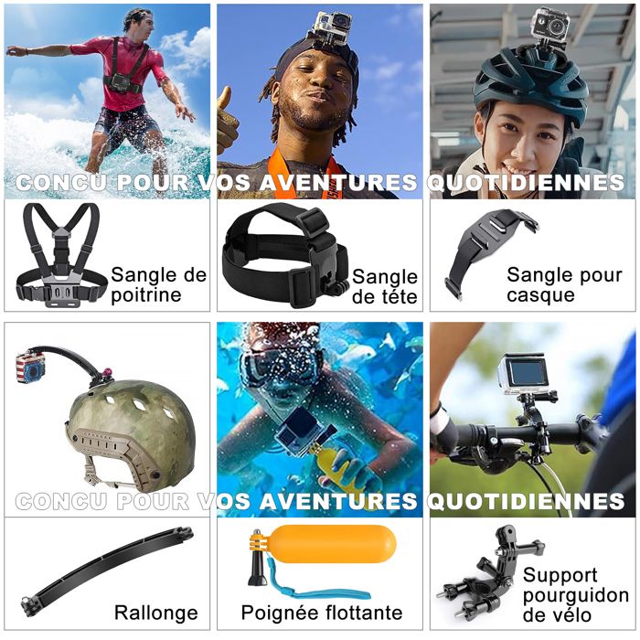 Action Cam Accessoires Set – 70 Onderdelen voor GoPro & DJI | YONO Action Cam Accessoires Set – 70 Onderdelen voor GoPro & DJI | YONO