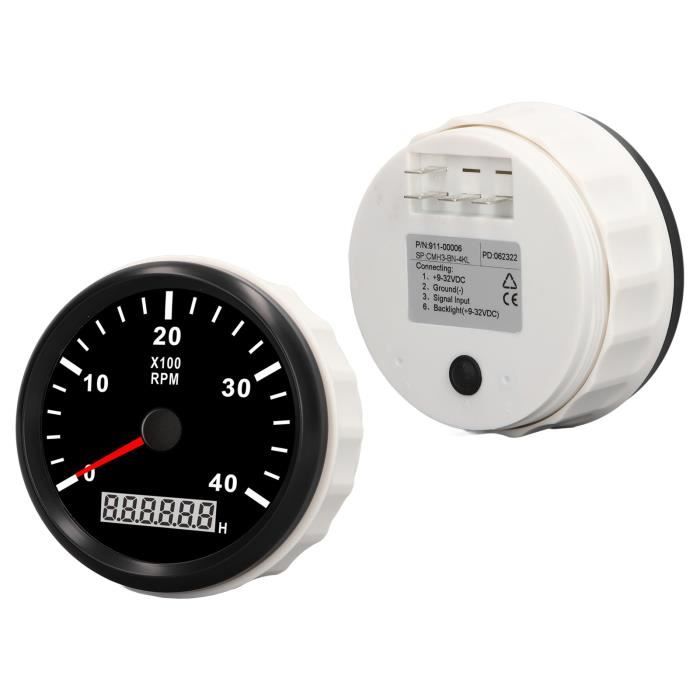 DEX tachymètre automobile Tachymètre moteur 85 mm 0-4000 tr/min avec ...