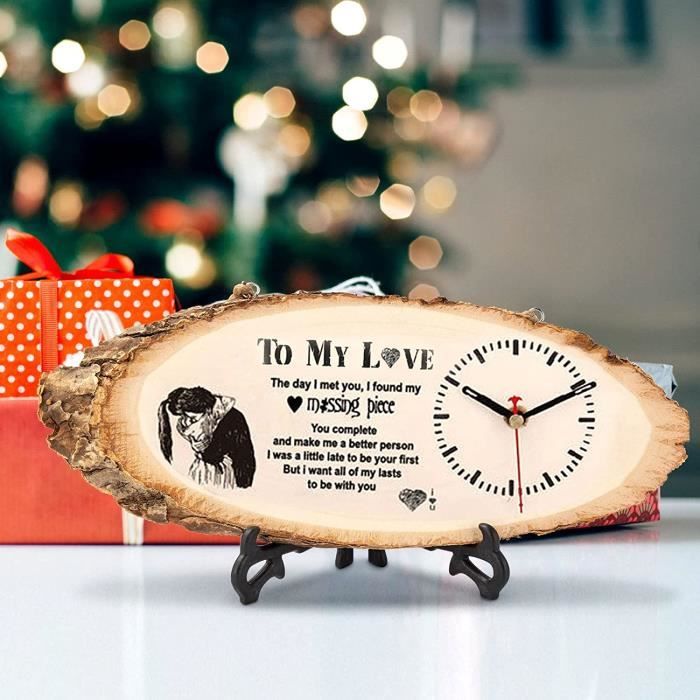 Cadeau D'Anniversaire Gravé Horloge Murale En Bois Cadeaux Pour