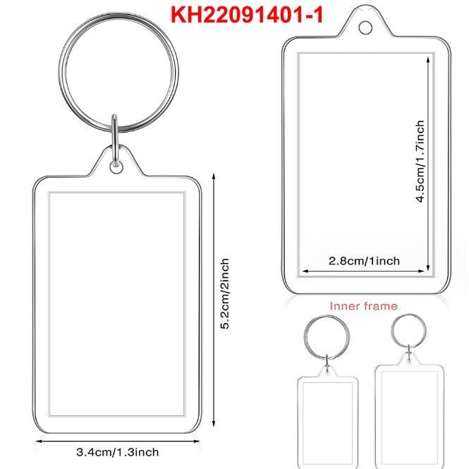 Lot De 6 Porte-Clés Photo Acrylique - Porte-Clés Personnalisables Avec Insert Photo 48x33mm