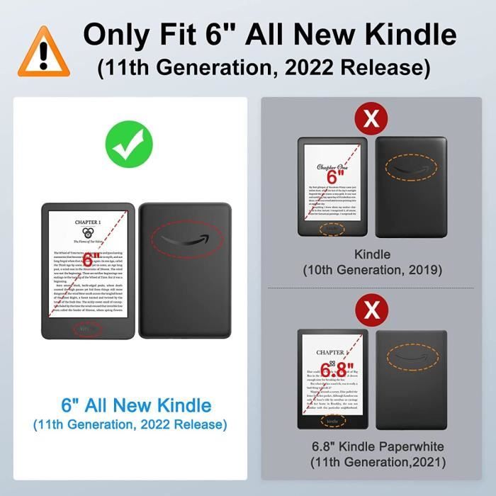 Cas Convient 6pouces Kindle (11E Generation-2022, Modele N° C2V2L3), Coque  En Cuir Custer Avec Reveil-Veille Au(1036) - Cdiscount Informatique