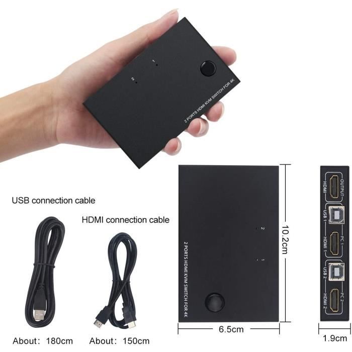 Switch HDMI automatique à 2 ports (2x1) - Commutateurs vidéo