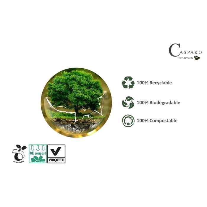 30L Sacs poubelle compostable - 50 Sacs poubelle Bio - Certifié 100%  compostable - Biodégradable - Sac Poubelle - casparo Eco Design - Cdiscount  Au quotidien
