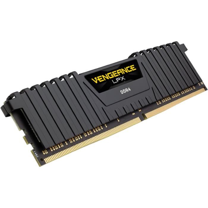 Mémoire RAM - CORSAIR - Vengeance RGB Pro DDR4 - 16GB 2x8GB DIMM - 3200 MHz  - 1.35V - Noir (CMW16GX4M2C3200C)